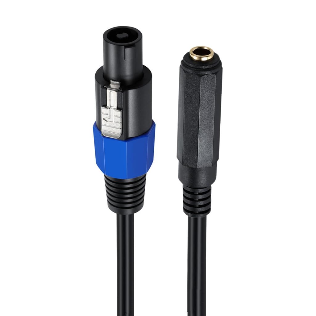 1/4" Female TS to Speakon Male Connector Speaker Cable Speakon Jack to 1/4 Plug
