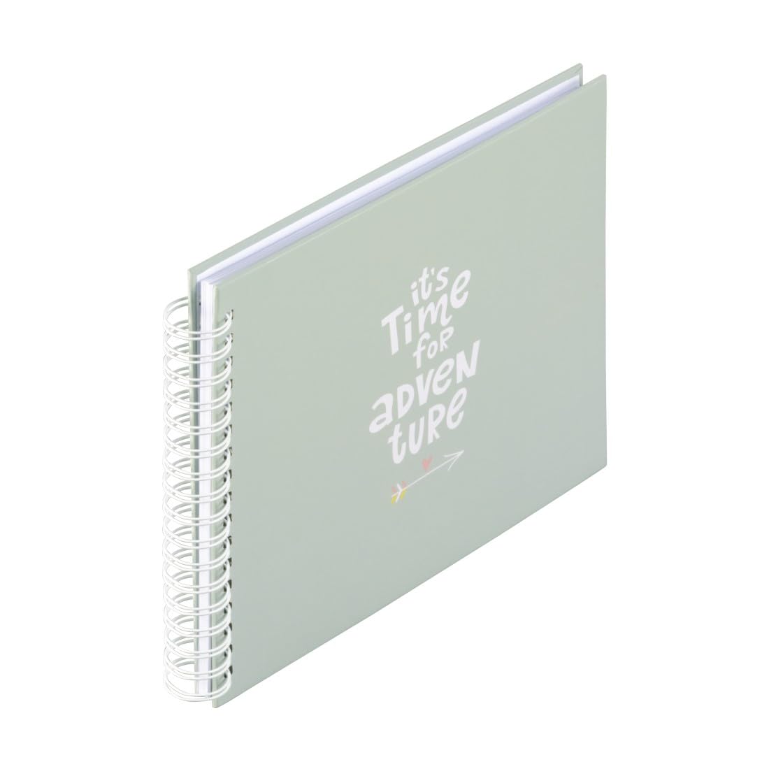 Hama Photo Album "Good Things" (Spiral Bound Scrapbook for 100 Photos 10x15 cm, 50 White Pages, 28x24 cm DIY Album for Memories and Creative Design) Green