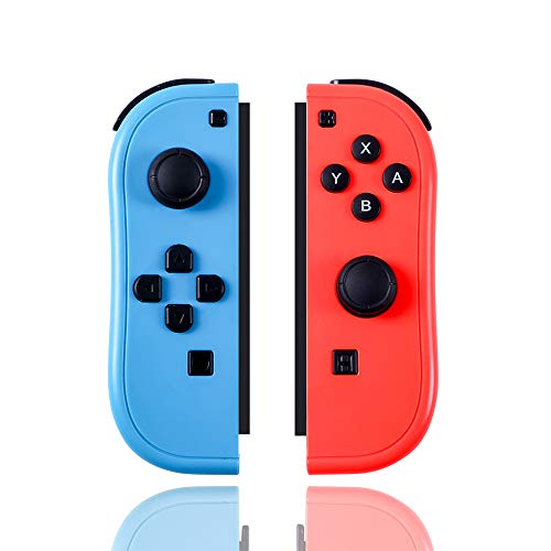 Machine-Ya Joy-Pad Controller Compatible with Switch Joycon. Support Wake-up Function with Strap. Joy-Con Wireless Controller with Dual Vibration and Gyroscope axis (Blue and Red)