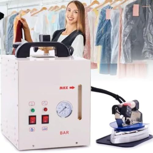 PixCy Comercial Plancha Vapor con Caldera,Estación Planchado Eléctrica, 5L Tanque,1600W Potencia,Vapor Continuo,Temperatura Ajustable,Protección contra sobrecalentamiento,Hoteles/Ateliers Costura