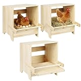 Chicken Nesting Box with Perches, 3 Compartments Wooden Egg Laying Nest Box for Chicken Coop, Floor/Stand/Wall Mount Large Chicken Nesting Boxes for Hens, Ducks, Chickens