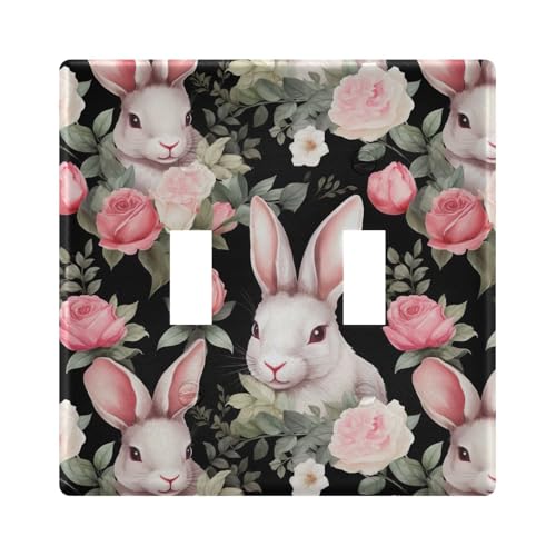 UMIRIKO Easter Bunny Rabbit Light Switch Cover Plate Covers Decorative Double Toggle Home Decor 202b3370