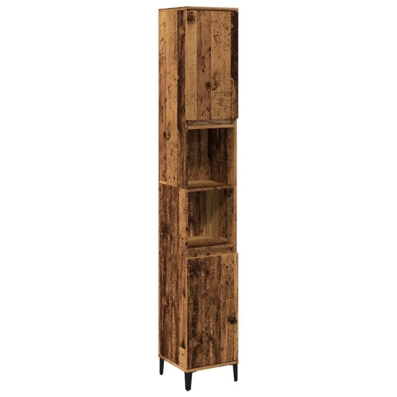 Eleganz Mueble de baño de madera en aspecto de madera envejecida, 30 x 30 x 190 cm, elegante mueble de baño para más orden y comodidad