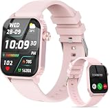 Smartwatch with 1.83 inches Screen, 120 Workout Modes, Bluetooth Call & Alarm Clock, IP67 Waterproof Smart Watch with Heart Rate, Sleep Tracker for iPhone, Android (Pink)