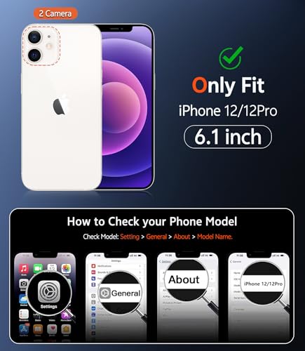 FNTCASE for iPhone 12 Case Clear: iPhone 12 Pro Case Magnetic Phone Cases Compatible with Magsafe Slim Anti Yellowing Military Grade Drop Protection Rugged Transparent Cover (A-Clear Magnetic)