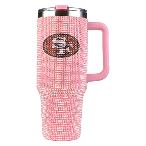 Image of The Memory Company Officially Licensed 40oz Pink Bling Game Day Tumbler, San Francisco 49ers
