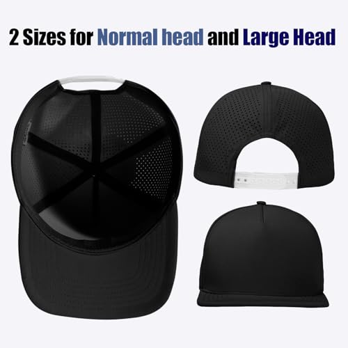 Image of M /L /XL /XXL Oversize Flat Bill Baseball Cap for Men Women Quick Dry Snapback Hats Summer Mesh 5 Panel Cap