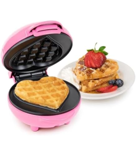 Electric Waffle Maker, Non-Stick Griddle for Waffles, Hash Browns, Eggs, and More, Pink