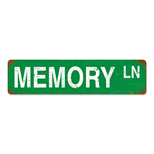 Memory Lane Metal Tin Sign Plate Drive Way Road Street Novelty Plaque Indoor Outdoor Bar Yard Garden Decor Sign 4x16 Inch