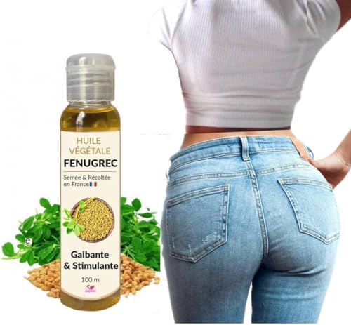 Aceite de Fenogreco Francés-Grossir las Nalgas-Aumenta la Perina-Nutre Protege la Piel y el Cabello 100% Natural- 100 ML
