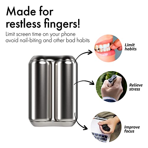 Image of ONO Roller - Handheld Fidget Toy for Adults | Help Relieve Stress, Anxiety, Tension | Promotes Focus, Clarity | Compact, Portable Design (Natural, Mini Size - Stainless Steel)
