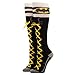 Batman Faux Lace Up Knee High "Boot" Socks w/Cuff - One Size , Black , 5-10