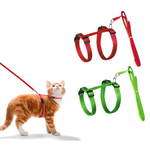 LATRAT 2 pettorine per gatti con guinzaglio, imbracatura leggera, per gatti con guinzaglio e collari, per cuccioli di gatto