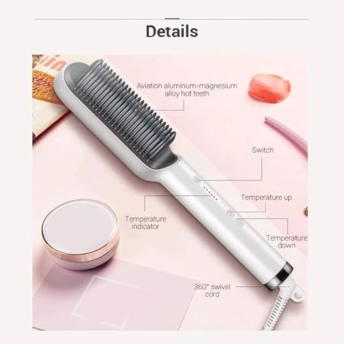 OM CLAER Hair Straightener, Hair Straightener Comb for Women & Men, Hair Styler, Straightener Machine Brush/PTC Heating Electric Straightener with... - Image 7