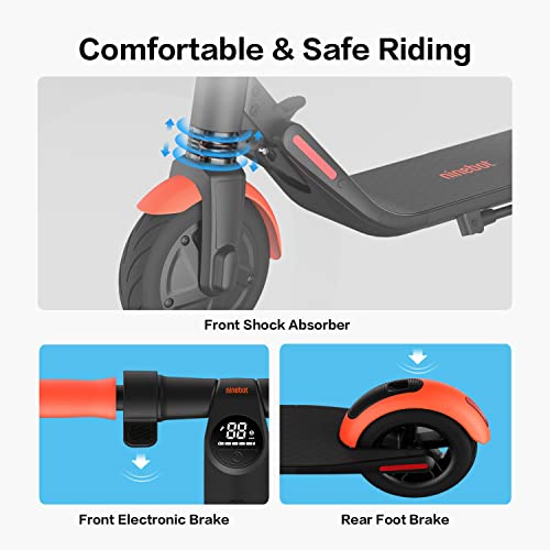Segway Ninebot Es1L Electric Kick Scooter - 250W Motor, 12.4 Mile Range & 12.4 Mph, 8" Inner-Support Tires, Dual Brakes & Front Suspension, 220Lbs W. Capacity - Commuter E-Scooter For Adults #TOP4