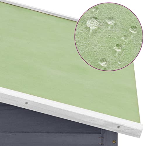 Hühnerstall mit Nistkasten, Grau und Weiß, massives Tannenholz, Haustierbedarf – Bild 6