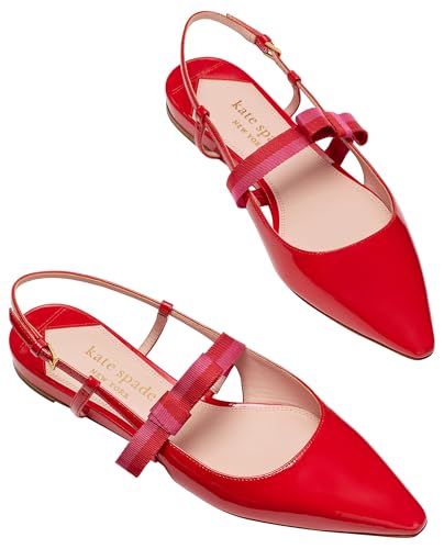 kate spade new york Women's Maritza Flat Ballet, Engine Red Multi, 7.52