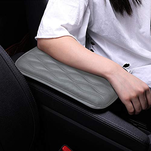 Canrulo Universal Center Console Cover,Waterproof Armrest Cover Center Console Pad, PU Leather Car Armrest Seat Box Cover, Console Box Arm Rest Pads for Most Vehicle, SUV, Truck, Car (Grey)