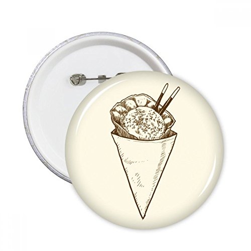 Cône de crème glacée Pins Sésame Chopsticks Badge idée cadeau 5 pièces