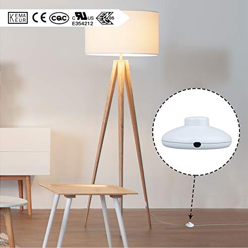 3Pcs Floor Foot Switch, White Foot Pedal Lamp Switch, Round Floor Foot Switch Inline, With Step-On-Button, For Floor Lamp On-Off Control Footswitch (Pack Of 3-White) #TOP7