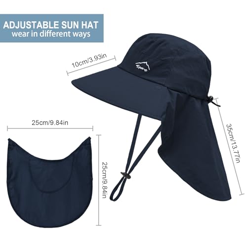 Image of Sun Hat for Men Women with Neck Flap,UPF 50+ UV Protection Fishing Hat