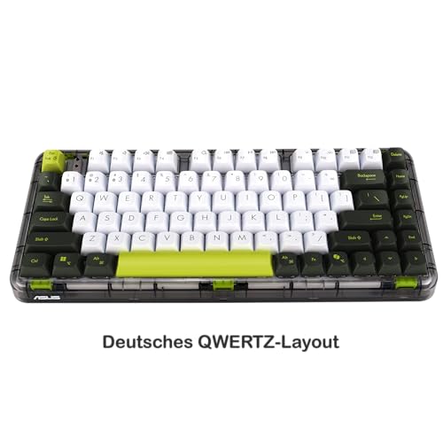 Clavier sans fil mécanique ASUS Jelly75 KD201 rétroéclairé course de 4 mm vert