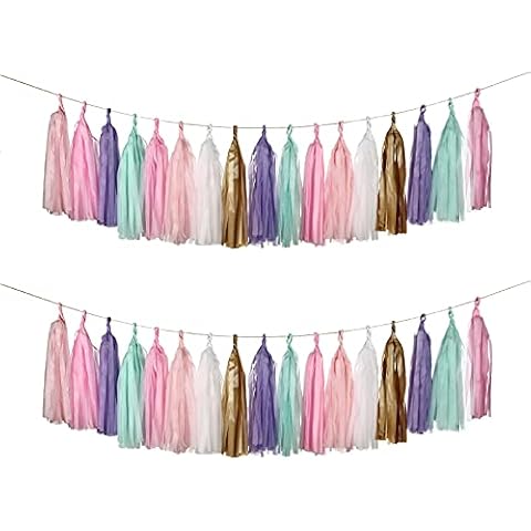 GUZON 30 PCS Tissue Paper Tassel DIY Party Garland Decor for All Events & Occasions（Pastal） Cover