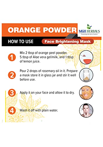 Image of MGH Herbals Orange Peel Powder For Skin And Face (100 Grams) | 100% Natural, Preservative-Free, No Chemcial