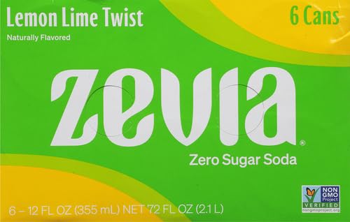 Miniatura 13 de Zevia Soda Zero Calorie, Lemon Lime Twist, latas de 12 onzas (paquete de 6)