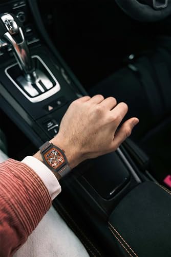 Image of BRUNO MILANO Creative Skeleton Watch with Spinning Wheels and Star Design for Men and Boys