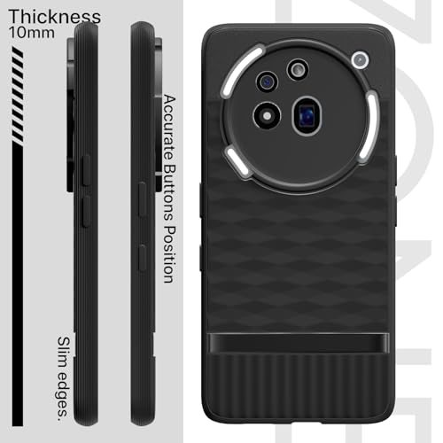 Image of Amazon Basics Back Cover for Nothing Phone 3a Pro 5G | Full Camera Protection | TPU Soft Flexible Shockproof Bumper Case(Black)