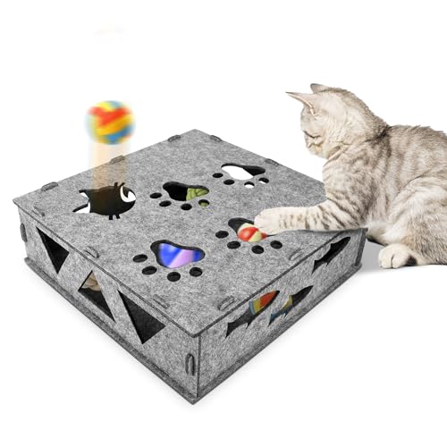 Hivia 30 * 30 * 10CM Interaktives Katzenspielzeug Filz-Katzenspielzeug，Katzenspielzeug Interaktiv Katzen Zubehör Vielseitig,Langlebig,Sicher