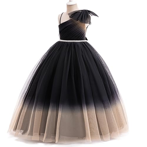 Tulle Flower Girls Dress One Shoulder Formal Princess Wedding Pageant Birthday Party Holiday Ball Gown Dresses3