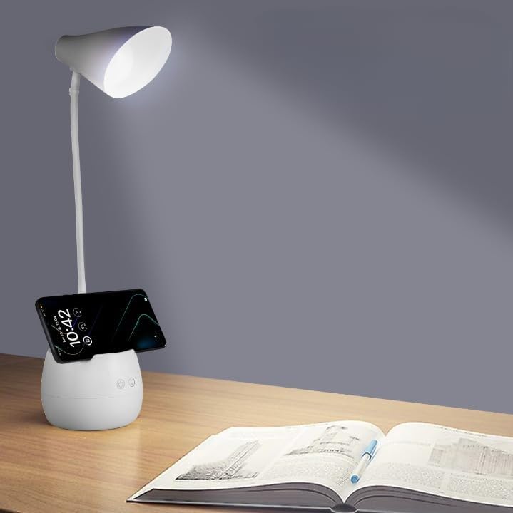 Image of VisionGuard Rechargeable LED Table Lamp for Study - Eye-Care Desk Light with Touch Control, Adjustable Brightness, 3 Color Modes & Flexible Arm, Portable Reading Lamp for Students, Home Office
