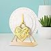 Generic Perpetual Calendar Metal Table Centerpieces Disc Calendar,Decoration,Rotatable,for Desk Office Room Decoration, White Gold