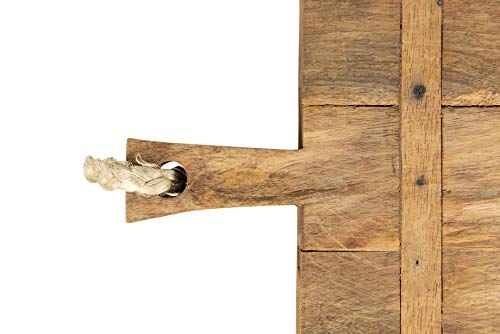 Tabla de cortar rectangular de madera de mango con asa de cuerda miniatura 5