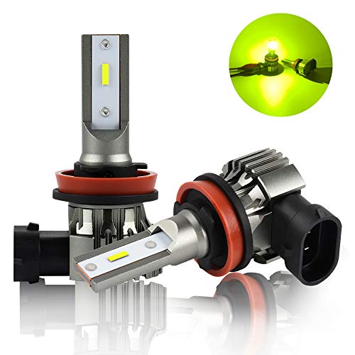 LECART H8 LED Fog Light Bulb H11 H9 H16 Light Bulbs DC 10-13V Fog Lamp Automotive Light Bulbs 4000LM Ultra Bright Fog Light Lemon Yellow Pack of 2