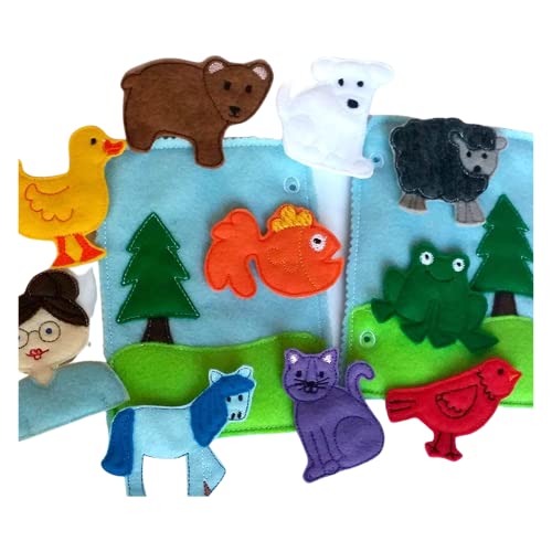 Image of Quiet book - Brown Bear and friends - Playing Games for Children Developing Imagination - QB129