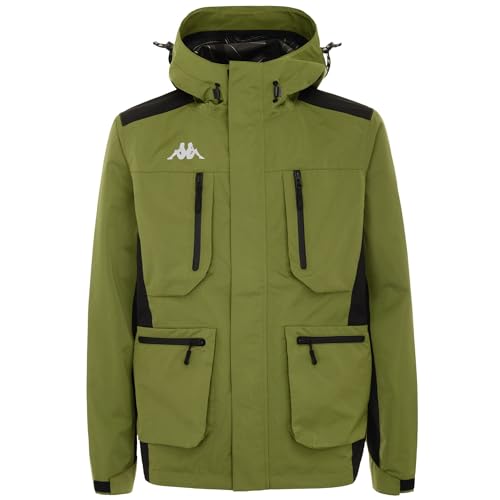 SPORT.Giacca da uomo in tessuto tecnico, realizzato con tecnologia WATER PROTECTION, WATERPROOF PROTECTION 5000 mm, BREATHABILITY 5000gr/m2/24.REGULAR FIT. Cappuccio, tasche applicate con chiusura zip, regolazione in vita, apertura di ventilazione, cuciture termonastrate, cappuccio con regolazione con ripetizione logo Omini, stampa interna silver.Logo Omini applicato.
