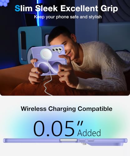 Image of NO.1 Magnetic for Samsung Galaxy Z Fold 8 Ultra Case with MagSafe | [Military Grade Drop Tested][Translucent][Anti-Fingerprint]Soft Silicone Bumper for Samsung Fold 8 Ultra Case,Light Purple