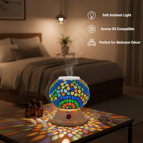 Image of Signamio Hand Made Table Top Camphor Diffuser Burner - Kapoor Dani Electrical Aroma Oil Diffuser Night Lamp - Kapoor Machine for Home & Office DN-2 (Aroma Oils not Included)