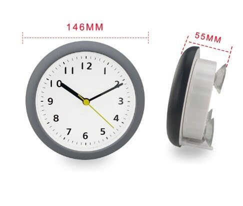 Horloges Murales Salle De Bain Cuisine Miroir Ventouse Horloge Murale Douche étanche Horloges à