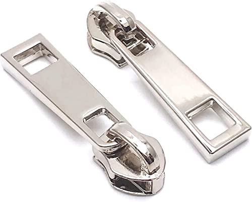 Image of Croatia Heavy Metal Zipper Sliders Zipper Repair Size No.5 (Silver) Replacement Sewing DIY for Luggage Purses Bags (Pack of 10)