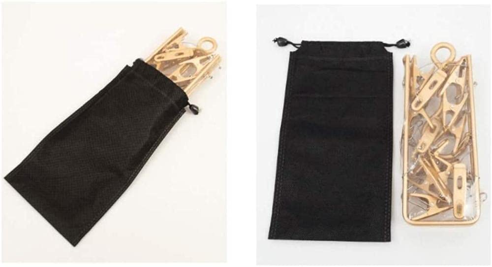 FAXIOAWA 12 Clips Aleación De Aluminio Tendedero De Lavandería Colgador De Ropa Calcetines De Secado Sombrero Sujetadores Ropa Interior Calcetines Guantes para Viajes-Pozo Plateado