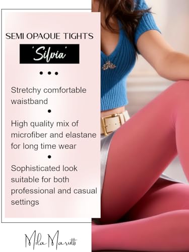 Image of Mila Marutti Women's Tights Semi Opaque Stockings for Women | Semi Sheer Pantyhose Nylons | Made in EU
