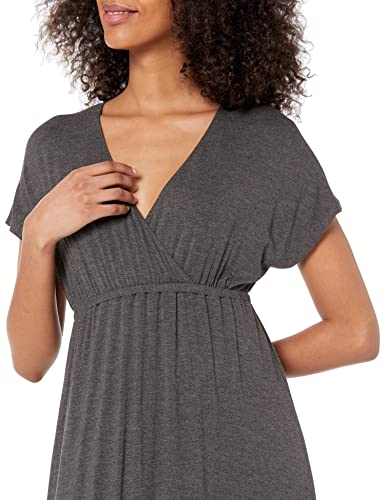 Image of Amazon Essentials Women's V Neck Short Sleeve Waisted Maxi Dress (Available in Plus Size)