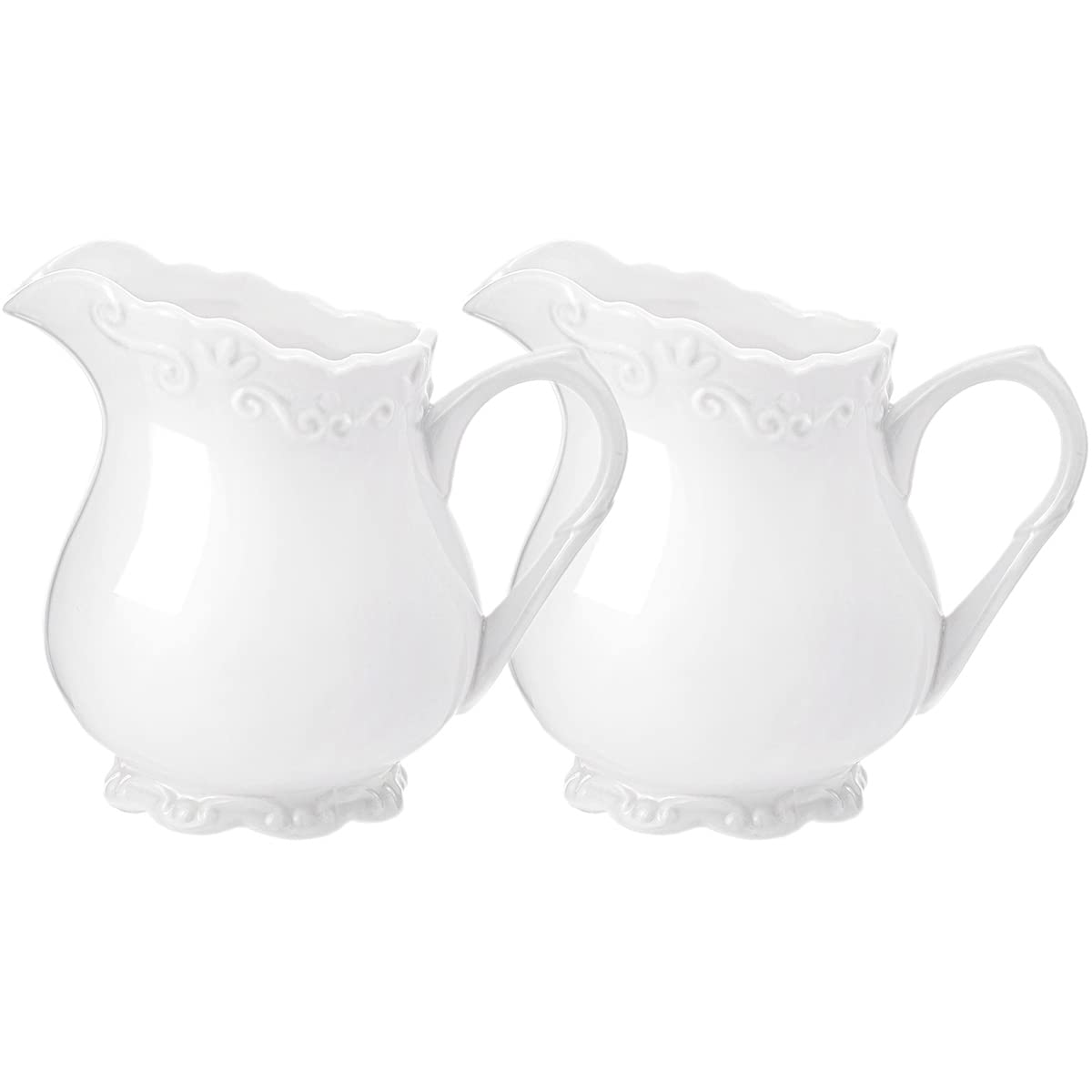 Pichet à crème porcelaine blanche 170g pot à lait en relief pour café et thé