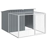vidaXL Niche pour Chien avec enclos Anthracite 153 x 194 x 110 cm Acier galvanisé