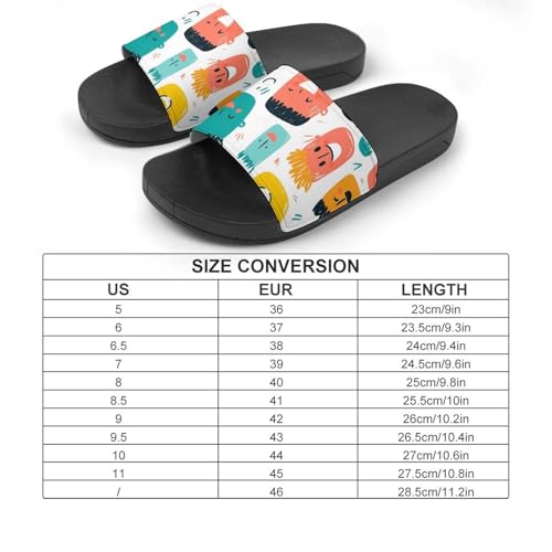 Cartoon Faces Collection Men's Bathroom Slippers Shower Indoor Home Beach Outdoor Shoes for Women2