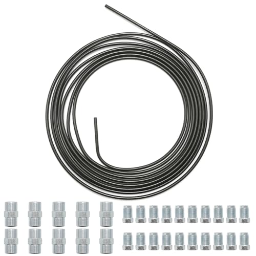 Hoypeyfiy 5 m Bremsleitung Durchmesser 4 75 mm 20 Schrauben und 10 Verbinder 3/16 Zoll Bremsleitungssatz für Bördelgerät